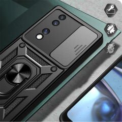 Honor 70 Kılıf Magnetik Standlı Kamera Korumalı Sürgülü Vega Kapak