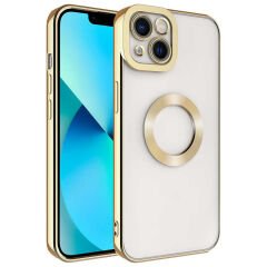 iPhone 14 Kılıf Kamera Korumalı Logo Gösteren Omega Kapak