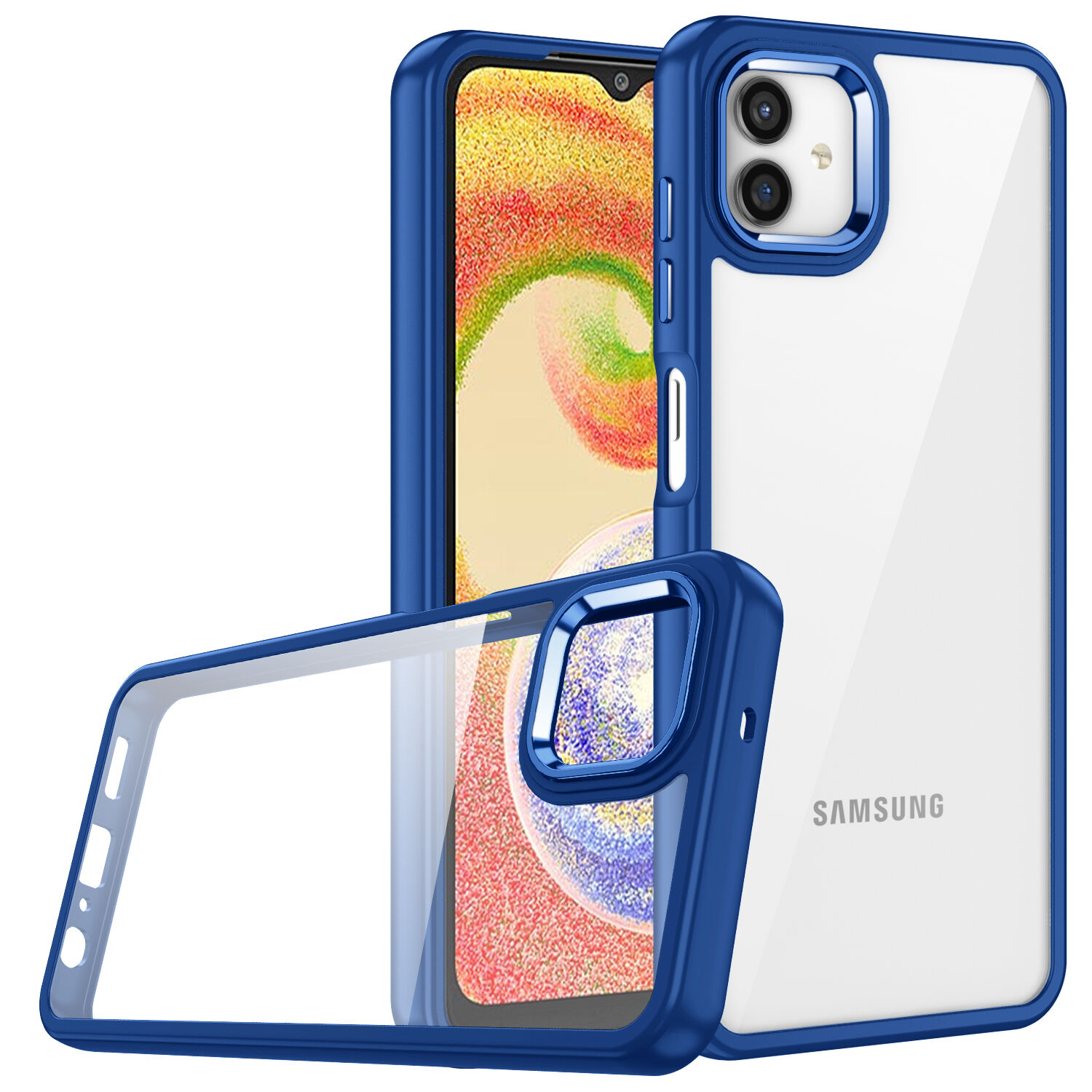 Samsung Galaxy A04E Kılıf Kamera Çıkıntılı Arkası Şeffaf Köşeleri Parlak Renkli Işlemeli Flora Kapak