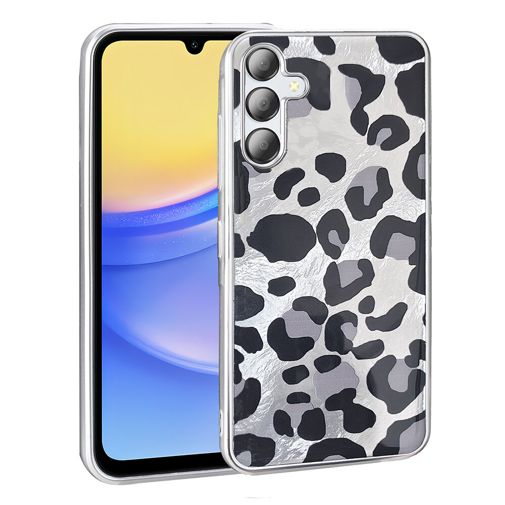 Samsung Galaxy A56 Kılıf Desenli Mep Kapak Gri Leopar