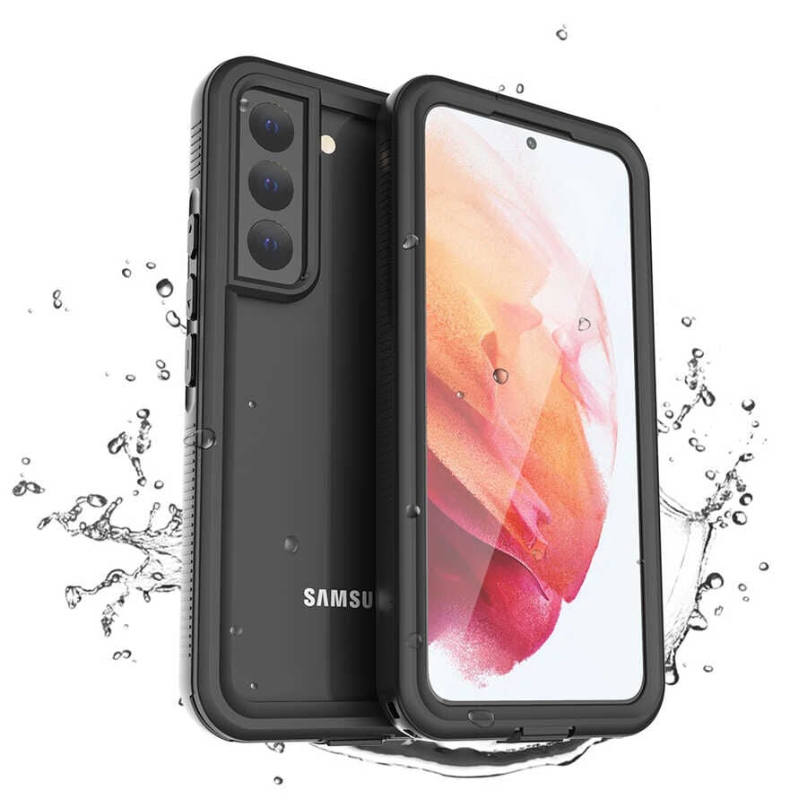 Galaxy S22 Kılıf 1-1 Su Geçirmez Kılıf Siyah