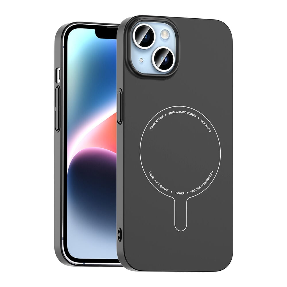 iPhone 14 Kılıf M-Safe Şarj Özellikli Kamera Korumalı Premium Elio Sert PC Kapak