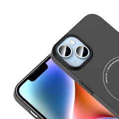iPhone 14 Kılıf M-Safe Şarj Özellikli Kamera Korumalı Premium Elio Sert PC Kapak