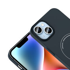 iPhone 14 Kılıf M-Safe Şarj Özellikli Kamera Korumalı Premium Elio Sert PC Kapak Bordo