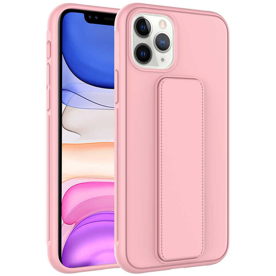 iPhone 11 Pro Max Kılıf Qstand Kapak Pembe