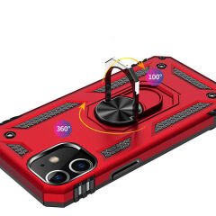 iPhone 12 Mini Kılıf Vega Tank Sert Yüzüklü Standlı Zırh Koruma Kapak