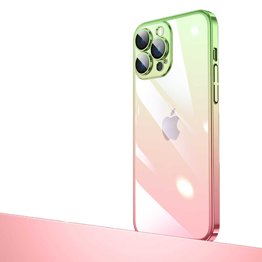 iPhone 12 Pro Max Kılıf Parlak Renk Geçişli Kamera Korumalı Senkron Kapak