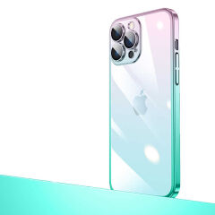 iPhone 12 Pro Max Kılıf Parlak Renk Geçişli Kamera Korumalı Senkron Kapak