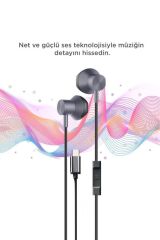 Kablolu Kulaklık Type-C Girişli Kulak İçi Kulaklık TC06 Siyah