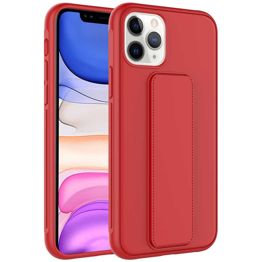 iPhone 11 Pro Max Kılıf Qstand Kapak Kırmızı