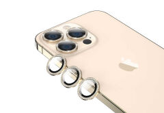 iPhone 13 Pro Max CL-06 Kamera Lens Koruyucu Gold