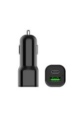 38W Type-C + Usb 2 Girişli Süper Hizli Araç Şarj Cihazi Şarj Başliği