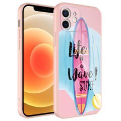 iPhone 11 Kılıf Kamera Korumalı Desenli Sert Silikon Epoksi Kapak NO10