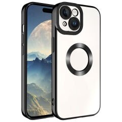 iPhone 15 Kılıf Kamera Korumalı Logo Gösteren Omega Kapak Titanyum