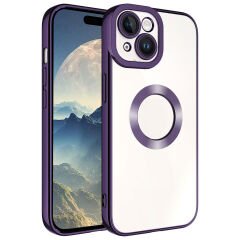 iPhone 15 Kılıf Kamera Korumalı Logo Gösteren Omega Kapak Titanyum
