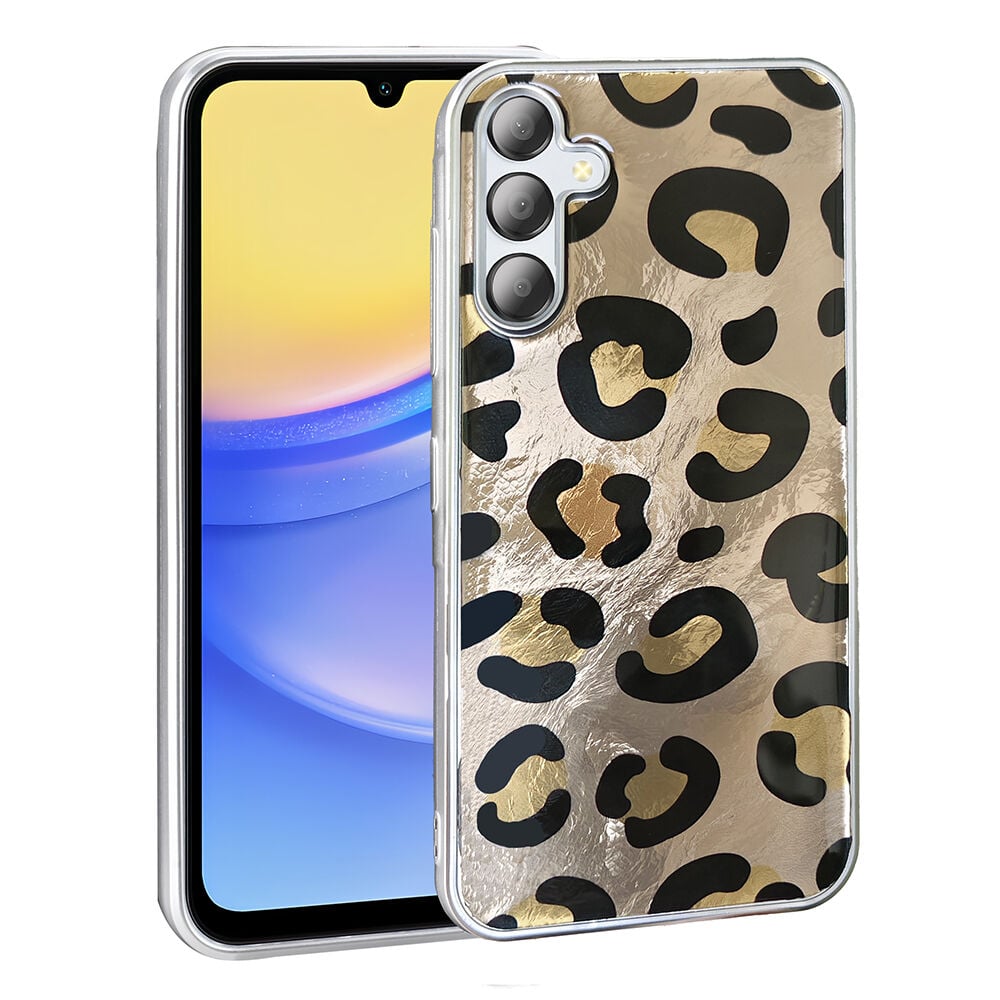 Samsung Galaxy A36 Kılıf Desenli Mep Kapak Gold Leopar