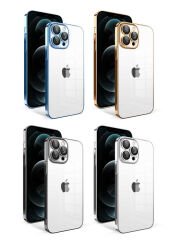 iPhone 12 Pro Max Kılıf Kamera Korumalı Renkli Çerçeveli Garaj Kapak