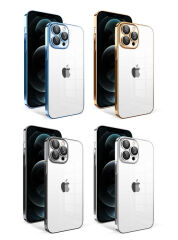 iPhone 12 Pro Max Kılıf Kamera Korumalı Renkli Çerçeveli Garaj Kapak