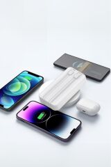 1035 30000 mAh 22.5W Hızlı Şarj Özellikli 2 Çıkışlı Taşınabilir Hızlı Şarj Dijital Göstergeli Powerbank Beyaz