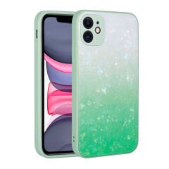 iPhone 11 Kılıf Renk Geçişli Mermer Desenli Sert Silikon Granit Kapak NO4