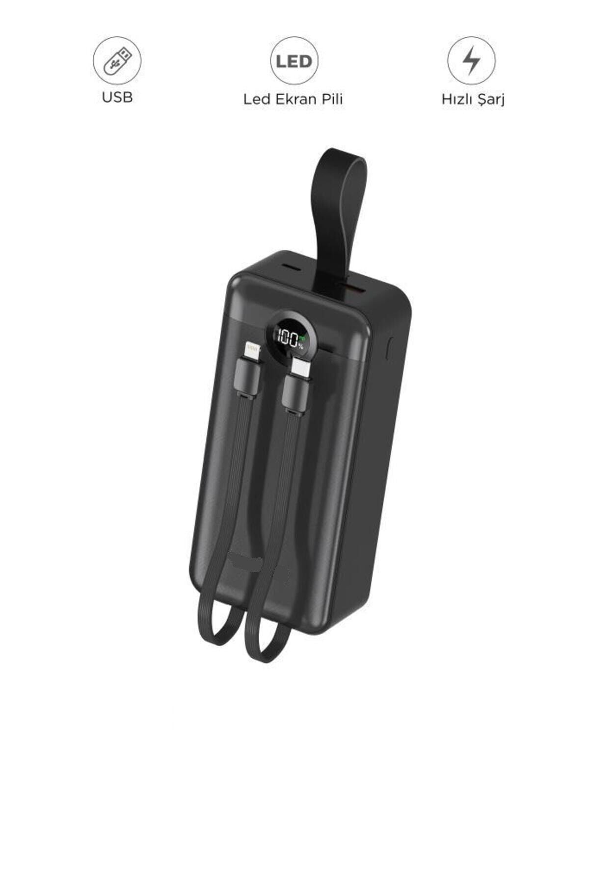 1035 30000 mAh 22.5W Hızlı Şarj Özellikli 2 Çıkışlı Taşınabilir Hızlı Şarj Dijital Göstergeli Powerbank Siyah