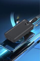 1035 30000 mAh 22.5W Hızlı Şarj Özellikli 2 Çıkışlı Taşınabilir Hızlı Şarj Dijital Göstergeli Powerbank Siyah