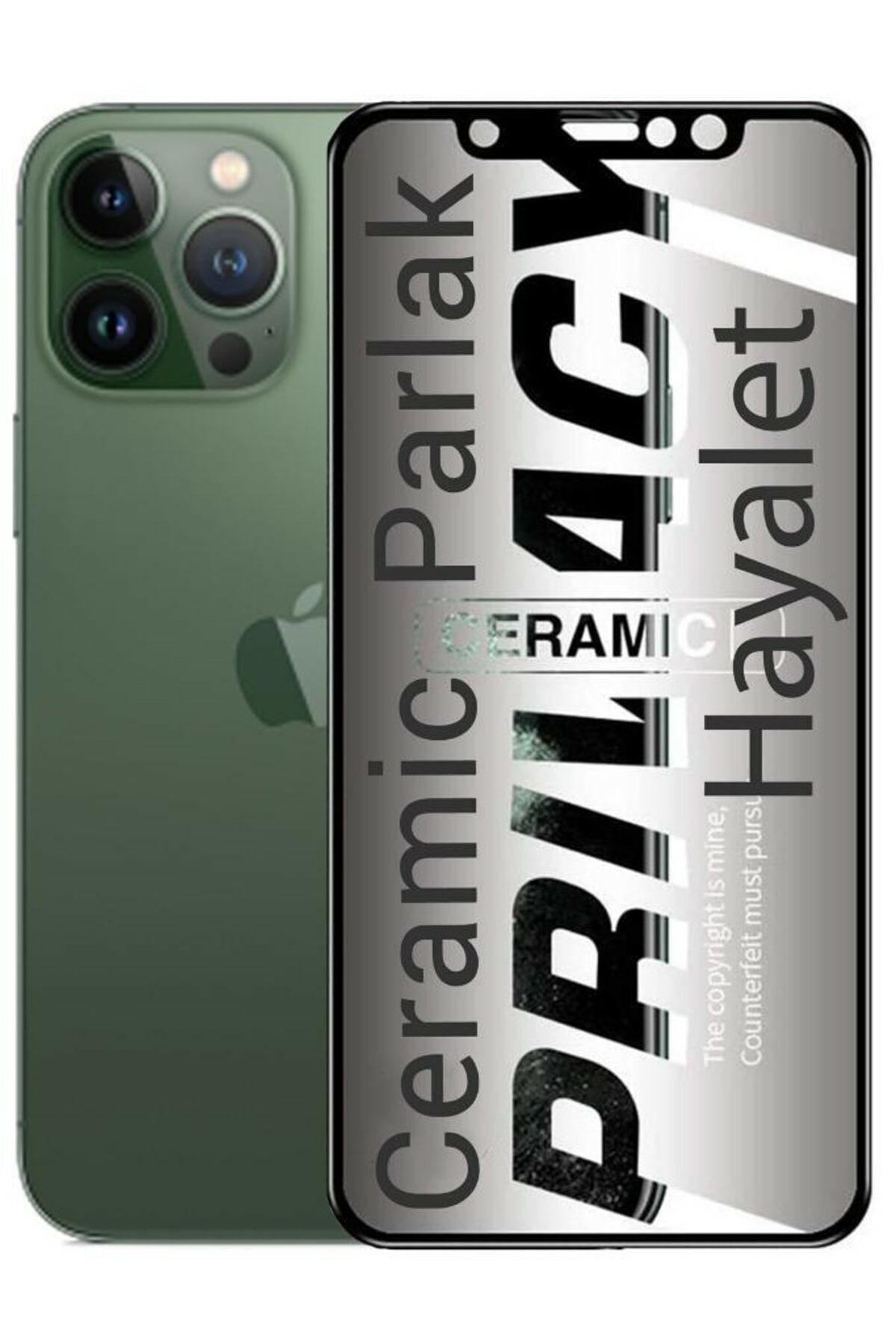 iPhone 13 Pro Max Parlak Hayalet Ekran Koruyucu Seramik Hayalet