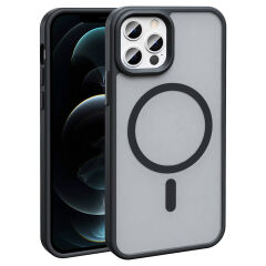 iPhone 12 Pro Max Kılıf Magsafe Şarj Özellikli Mat Arka Yüzey Sio Kapak