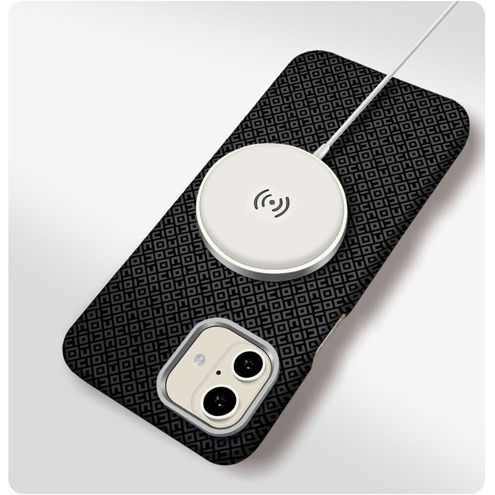 iPhone 16 Kılıf M-Safe Şarj Özellikli Premium Paris Vax Sert PC Kapak
