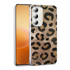 Samsung Galaxy A25 Kılıf Desenli Mep Kapak Gold Leopar