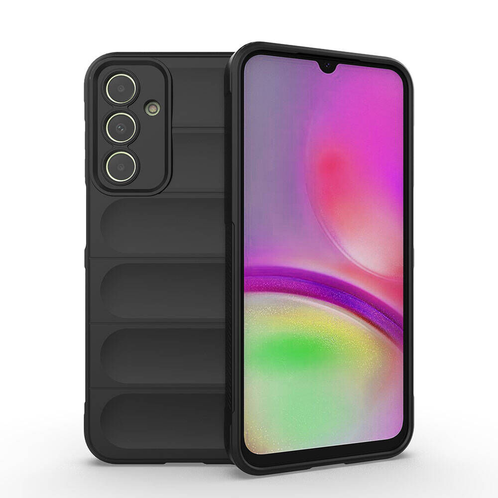 Samsung Galaxy A25 Kılıf Esnek TPU Oyuklu Arka Yüzey Tasarımlı Etnik Silikon Kapak Siyah