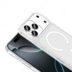 iPhone 17 Pro Uyumlu Kamera Korumalı MagSafe Şarj Özellikli Şeffaf Sararmaz London Sert Plastik Kapak