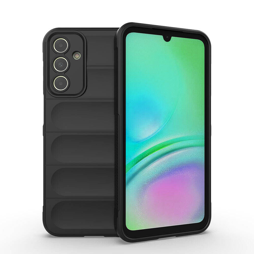 Samsung Galaxy A15 Kılıf Esnek TPU Oyuklu Arka Yüzey Tasarımlı Etnik Silikon Kapak Siyah