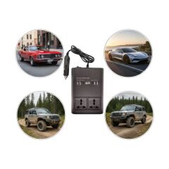 Oto Çakmaklık Araçta 220V Girişi 4 USB + 2 Type-C  Invertörü Çok Amaçlı 150W Elektrik Dönüştürücü