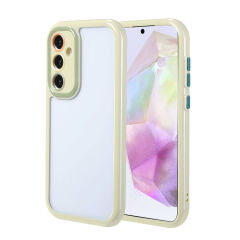 Samsung Galaxy A35 Kılıf Kamera Korumalı Renkli Kenar ve Çerçeve Tasarımlı Vitamin Kapak Mürdüm