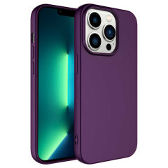 iPhone 14 Pro Max Kılıf LSR Lansman Kapak Koyu Mor