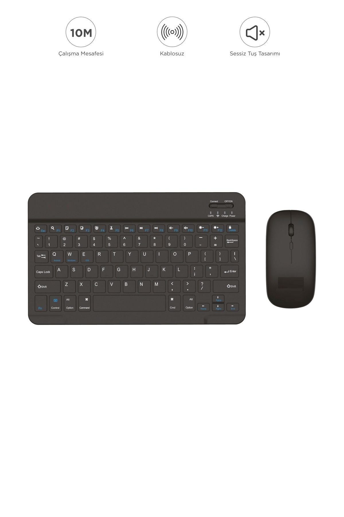 TMK-04 Bluetooht Kablosuz Klavye Mouse Seti Siyah
