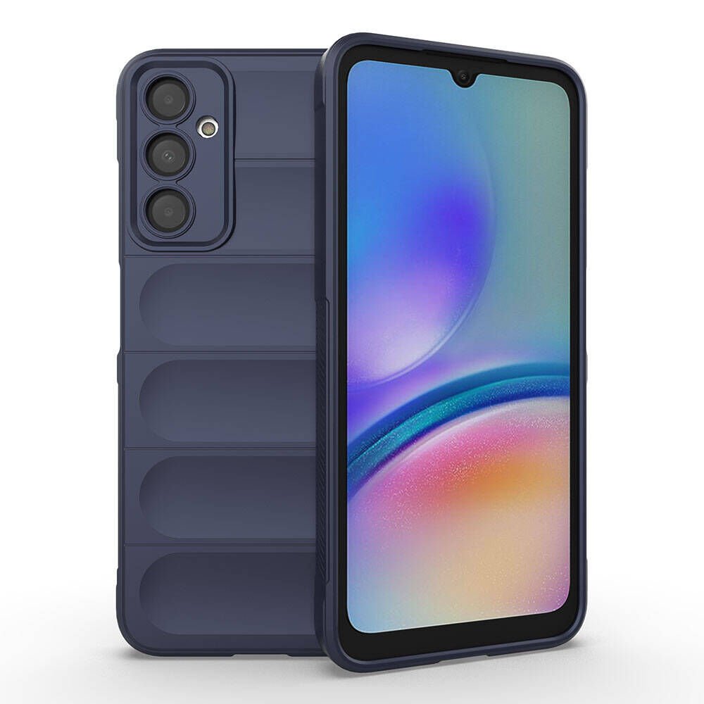 Samsung Galaxy A05S Kılıf Esnek TPU Oyuklu Arka Yüzey Tasarımlı Etnik Silikon Kapak Lacivert