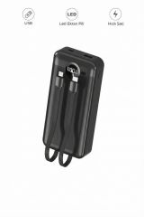 20000mAh 2 Çıkışlı Taşınabilir PD 22.5W Hızlı Şarj Dijital Göstergeli Powerbank Siyah