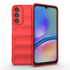 Samsung Galaxy A05S Kılıf Esnek TPU Oyuklu Arka Yüzey Tasarımlı Etnik Silikon Kapak Kırmızı