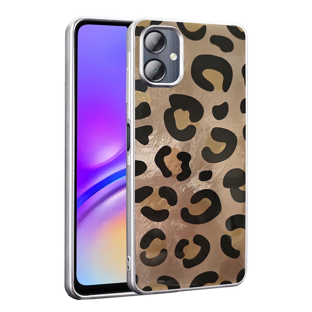 Samsung Galaxy A06 Kılıf Desenli Mep Kapak Gold Leopar