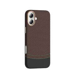 iPhone 16 Kılıf Kablosuz Şarj Özellikli Karbon Fiber Görünümlü Gros Kapak