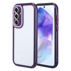 Samsung Galaxy A55 Kılıf Kamera Korumalı Renkli Kenar ve Çerçeve Tasarımlı Vitamin Kapak Siyah