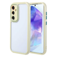 Samsung Galaxy A55 Kılıf Kamera Korumalı Renkli Kenar ve Çerçeve Tasarımlı Vitamin Kapak Siyah