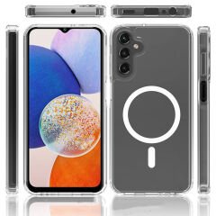 Samsung Galaxy S24 Kılıf Magsafe Şarj Özellikli Şeffaf Sert PC Embos Kapak