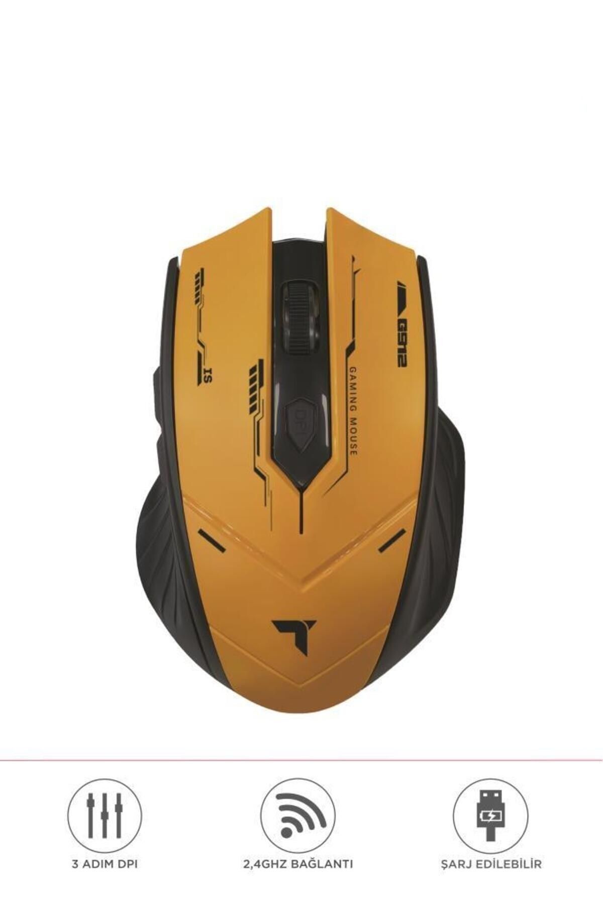TM-20 Çift Modlu Kablosuz Oyuncu Mouse Fare Sarı