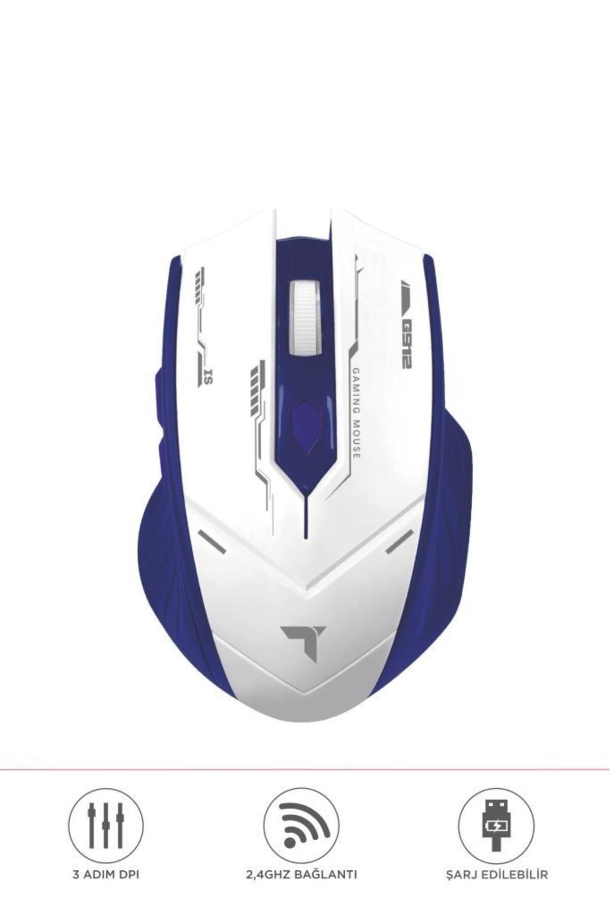 TM-20 Çift Modlu Kablosuz Oyuncu Mouse Fare Mavi