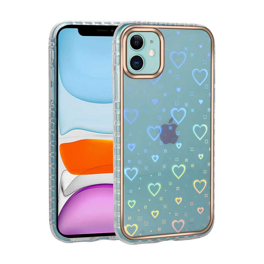 iPhone 11 Kılıf Desenli Parlayan Transparan Avva Kapak NO4