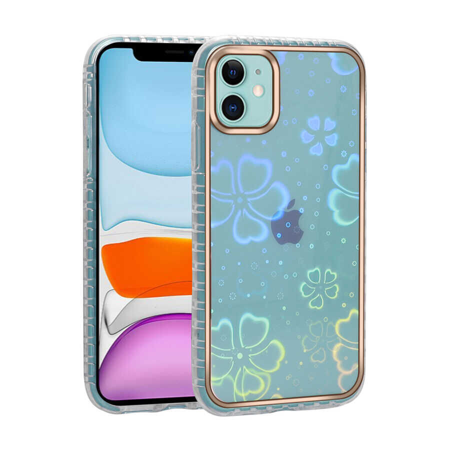 iPhone 11 Kılıf Desenli Parlayan Transparan Avva Kapak NO5