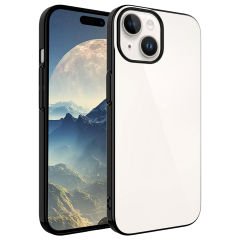 iPhone 15 Kılıf Sert PC Renkli Çerçeveli Riksos Kapak